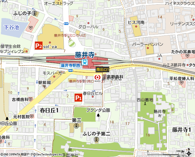 藤井寺支店付近の地図